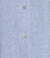 Cloth & Stone Stripe Print Linen Blend Point Collar Long Sleeve Classic Button Down Coordinating Shirt