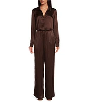 Cloth & Stone Woven Plisse High Rise Tie Waist Flat Front Wide Leg Pants
