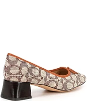 COACH Ava Signature Jacquard Ballet Bow Pumps