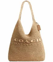 COACH Brooklyn 39 Straw Shoulder Hobo Bag