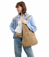 COACH Brooklyn 39 Straw Shoulder Hobo Bag