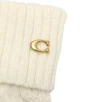 COACH Cable Knit Traditional Five Finger Gloves