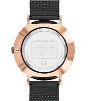 COACH Men's Charles Quartz Analog Black Mesh Bracelet Watch