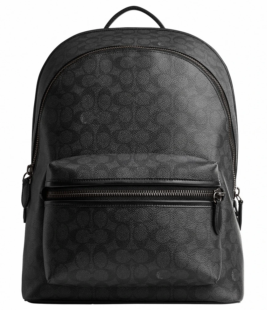 COACH Charter Signature Coated Canvas/Refined Calfskin Leather Backpack