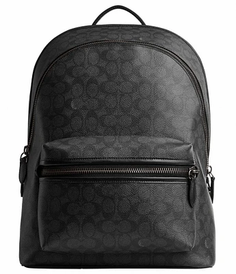 COACH Charter Signature Coated Canvas/Refined Calfskin Leather Backpack