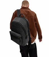 COACH Charter Signature Coated Canvas/Refined Calfskin Leather Backpack