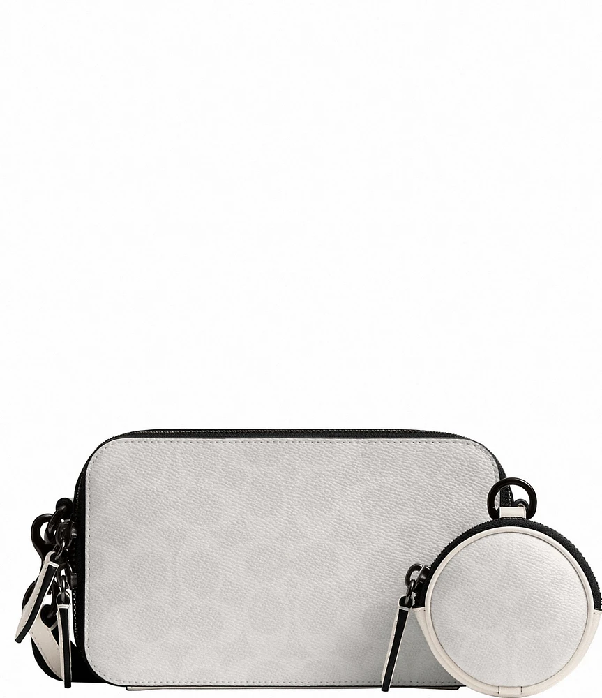 COACH Charter Signature Coated Canvas/Refined Calfskin Leather Slim Crossbody Bag