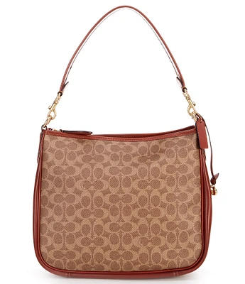 COACH Coated Canvas Signature Logo Cary Shoulder Bag