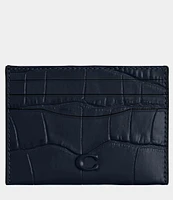 COACH Crocodile-Embossed Flat Card Case