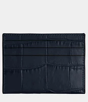 COACH Crocodile-Embossed Flat Card Case