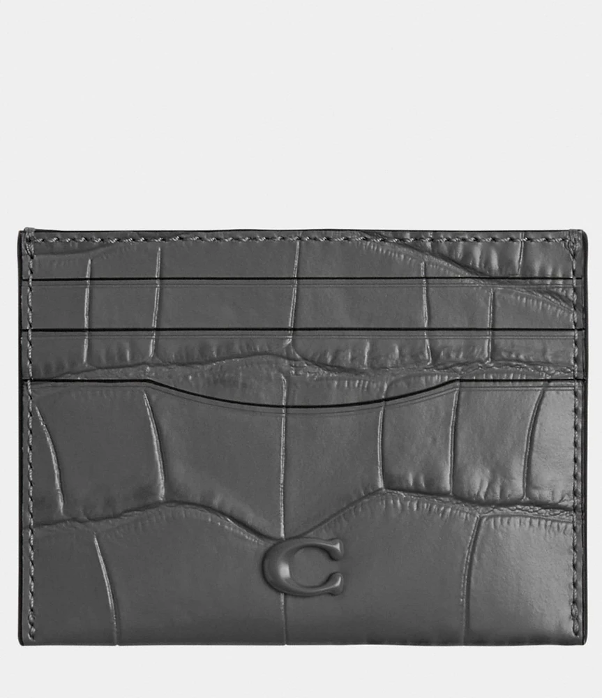 COACH Crocodile-Embossed Flat Card Case