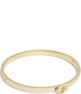 COACH Crystal Signature C Pav Turnlock Bangle Bracelet