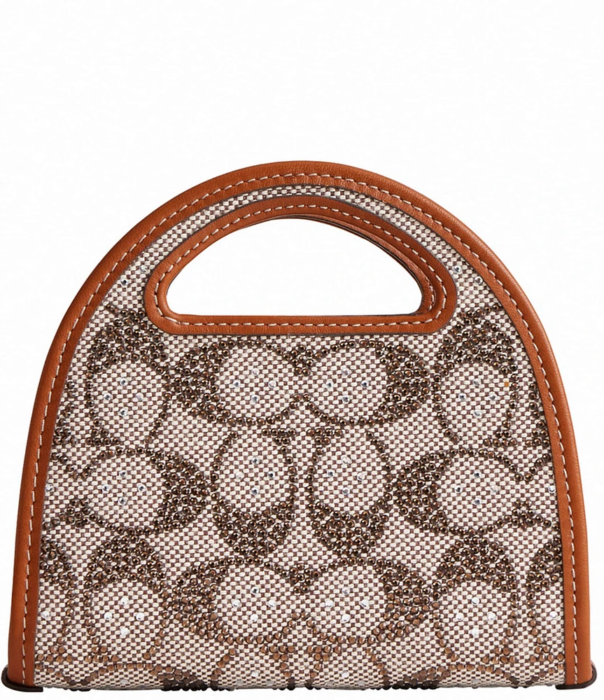 COACH Crystal Signature Top Handle Card Case Crossbody Bag