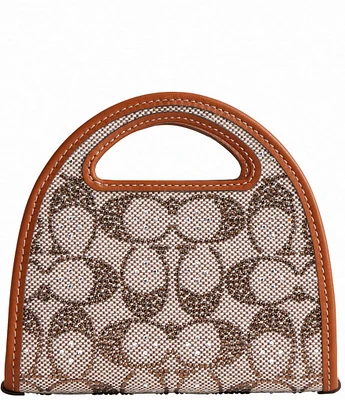 COACH Crystal Signature Top Handle Card Case Crossbody Bag
