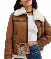 COACH Crystal Signature Top Handle Card Case Crossbody Bag
