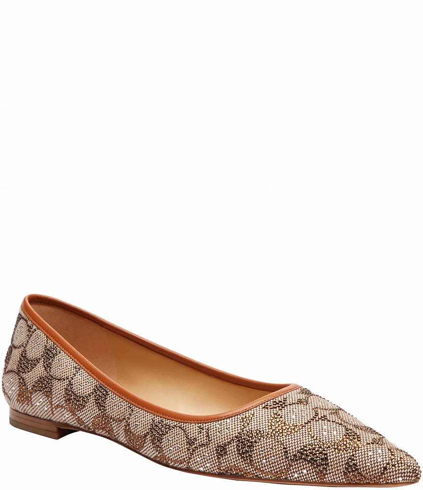 COACH Daphne Crystal Signature Jacquard Flats