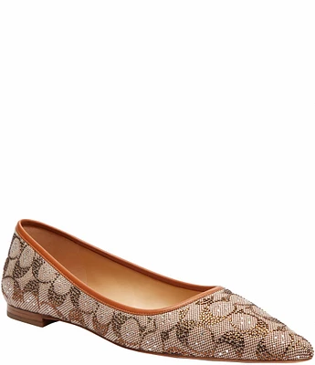 COACH Daphne Crystal Signature Jacquard Flats