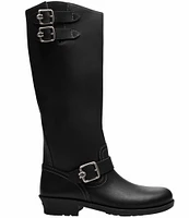 COACH Daria Tall Leather Moto Boots