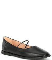 COACH Emilia Leather Square Toe Mary Jane Flats