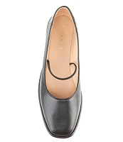 COACH Emilia Leather Square Toe Mary Jane Flats