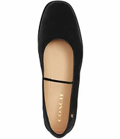 COACH Emilia Velvet Square Toe Mary Jane Flats