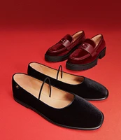 COACH Emilia Velvet Square Toe Mary Jane Flats