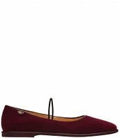 COACH Emilia Velvet Square Toe Mary Jane Flats