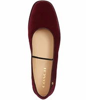 COACH Emilia Velvet Square Toe Mary Jane Flats