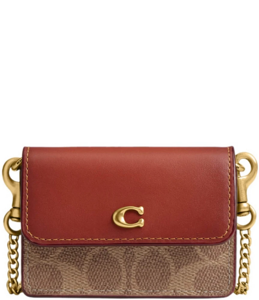 COACH Essential Signature Canvas Half Flap Card Case