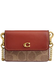 COACH Essential Signature Canvas Half Flap Card Case