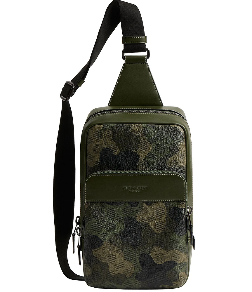 COACH Gotham Pack Signature Camo Print Sling Backpack