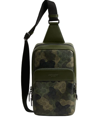 COACH Gotham Pack Signature Camo Print Sling Backpack