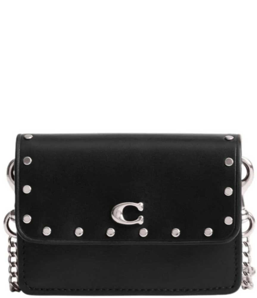 COACH Half Flap Card Case With Rivets Crossbody Bag