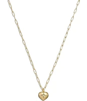 COACH Iconic Heart Crystal Short Pendant Necklace