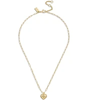 COACH Iconic Heart Crystal Short Pendant Necklace