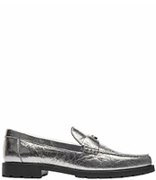 COACH Jocelyn Crinkle Metallic Leather Loafers