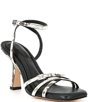 COACH Kelsey Snake Embossed Leather Sandals