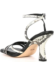 COACH Kelsey Snake Embossed Leather Sandals