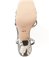 COACH Kelsey Snake Embossed Leather Sandals