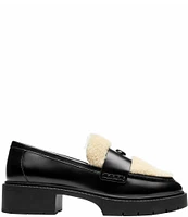 COACH Leah Leather Shearling Loafers