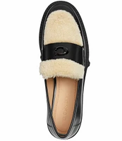 COACH Leah Leather Shearling Loafers