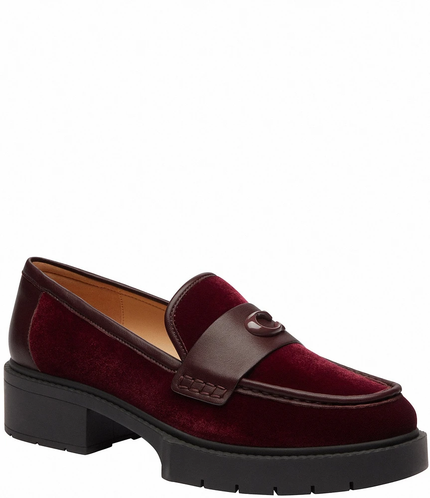 COACH Leah Velvet Platform Loafers