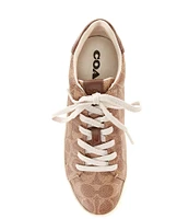 COACH Lowline C Logo Print Canvas Sneakers