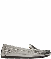 COACH Marley Metallic Leather Logo Slip-On Driver Loafers