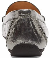 COACH Marley Metallic Leather Logo Slip-On Driver Loafers