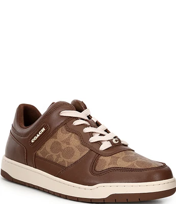 COACH Men's C201 Signature Coated Canvas Leather Sneakers