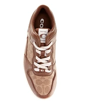 COACH Men's C201 Signature Coated Canvas Leather Sneakers