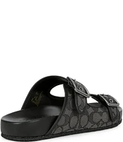 COACH Men's Signature Leather Buckle Sandals