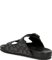 COACH Men's Signature Leather Buckle Sandals