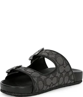 COACH Men's Signature Leather Buckle Sandals